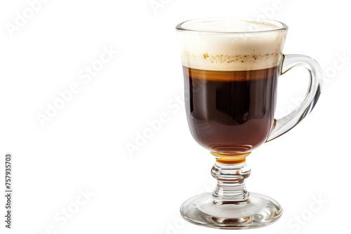 Irish Coffee Glass Elegance on transparent background,