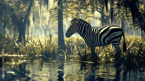 Zebra in the nature