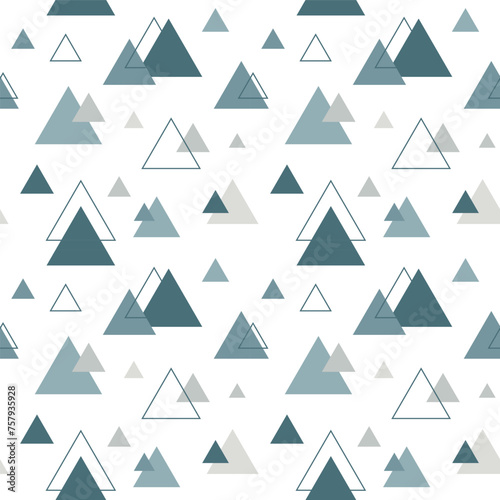 Abstract nordic triangle seamless pattern design in pastel colors  for decoration interior print posters  wrapping paper in modern scandinavian style in vector.Pattern on changeable white background.