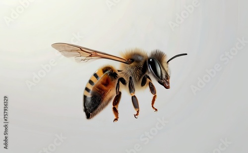 close up of a bee with white background  © big bro
