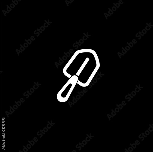Gardening Trowel Icon isolated on black background
