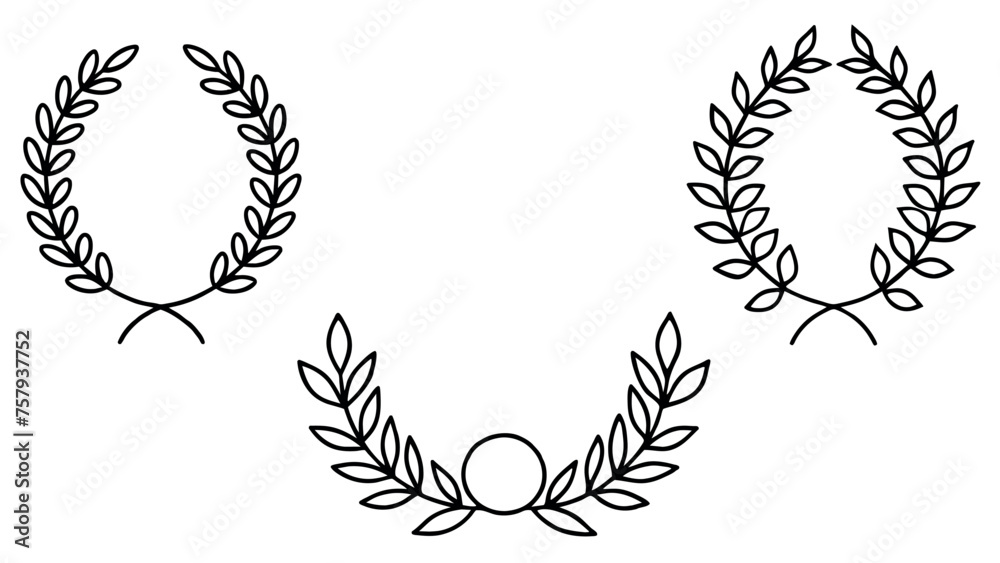 floral-wreath-collection--set-of-golden-laurel-wre floral-wreath-collection--set-of-golden-laurel-wre