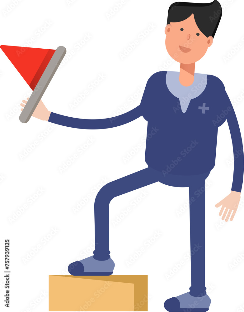 Male Doctor Character Holding Flag
Male Doctor Character Holding Flag