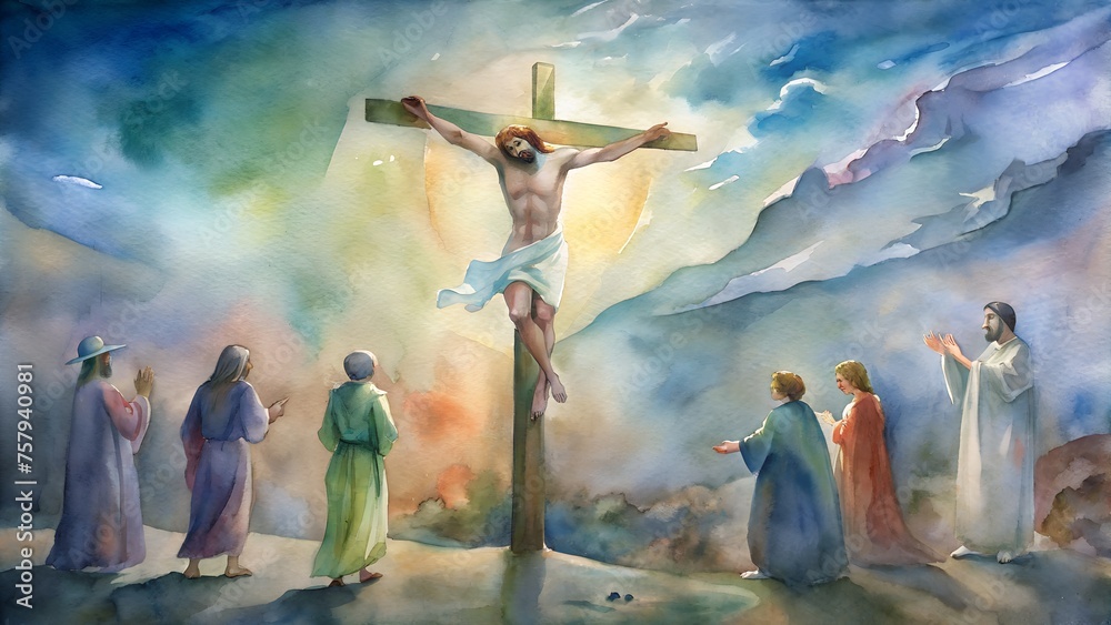 The Crucifixion: Passion of Good Friday - Watercolor Biblical ...