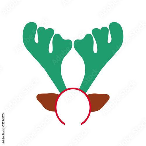 Reindeer antlers headband on white background vector illustration