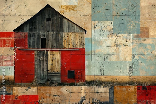 Agricultural Essence: Barn Structure in Contemporary Art Collage