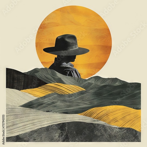 Farmer's Hat Symbolism: A Tribute in Contemporary Art Collage

