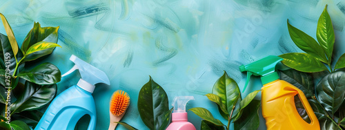 Spring cleaning concept background with image photo