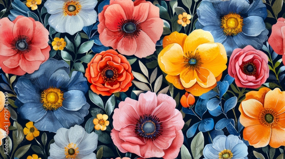 bright colorful background with different flowers bright colorful background with different flowers