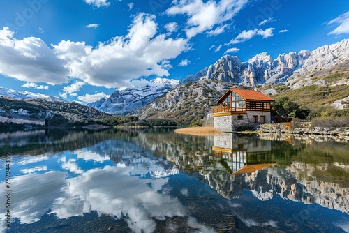 House Floating on a Body of Water