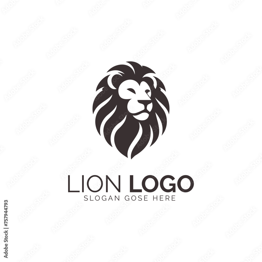 Monochromatic Lion Logo Design Depicting Strength and Elegance for Branding Purposes Monochromatic Lion Logo Design Depicting Strength and Elegance for Branding Purposes