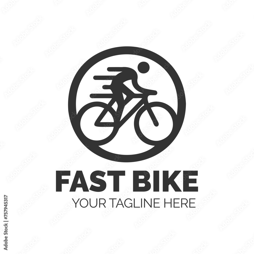 Fototapeta premium Dynamic Bicycle Logo Representing Speed and Efficiency for a Cycling Brand