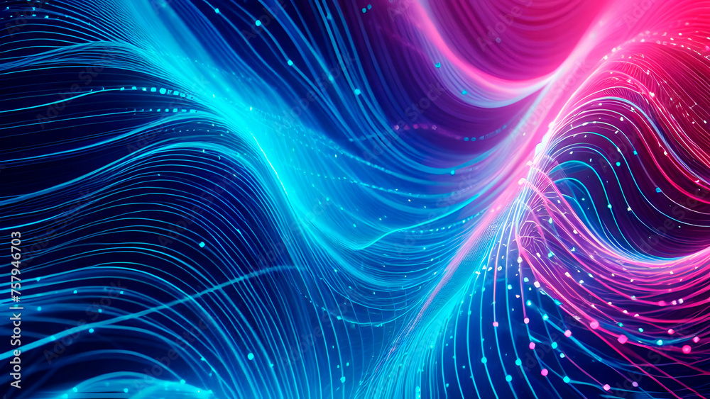 Wave background neon and lines pink and light blue Wave background neon and lines pink and light blue