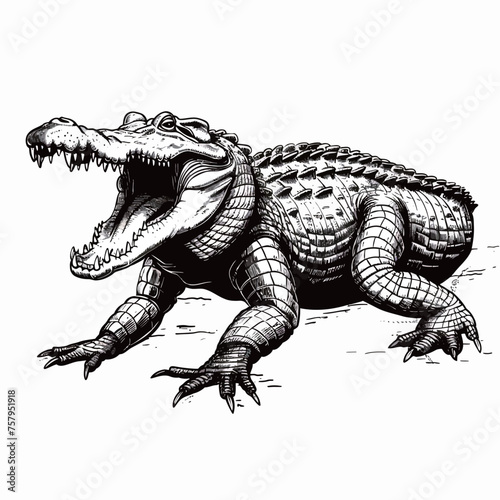 a drawing of a crocodile with a drawing of a crocodile