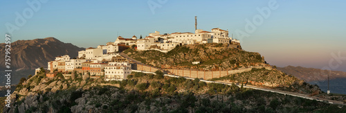 panoramic view of Comares, Malaga. Andalusia, Spain