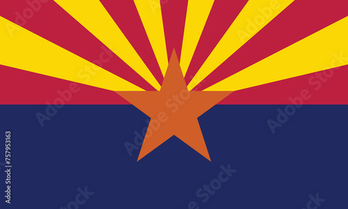 Flat Illustration of Arizona state flag. Arizona state flag design. 