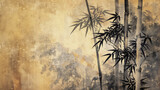 竹の描かれた日本画風背景