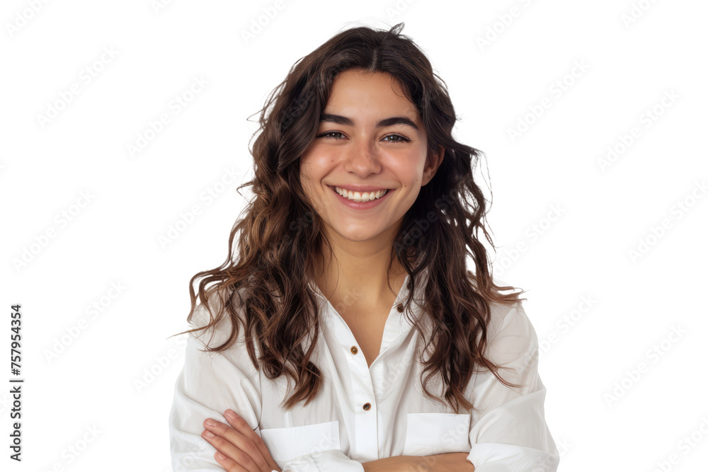 woman with crossed arms and a bright smile conveying vitality and energy. woman with crossed arms and a bright smile conveying vitality and energy.