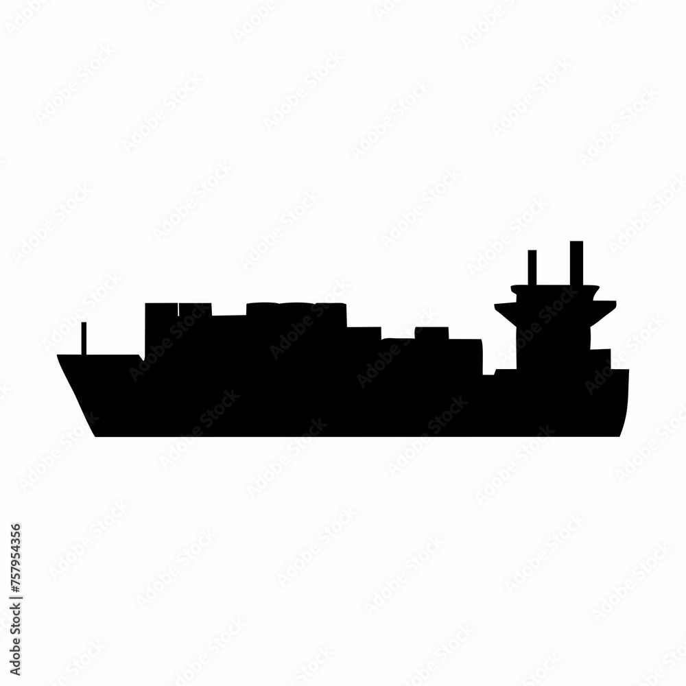 illustration or silhouette of a boat or ship