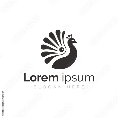 Elegant Monochrome Peacock Logo for a Brand Identity Concept