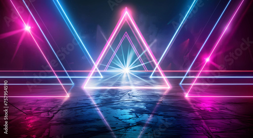Abstract background with glowing neon lines and colorful light effects