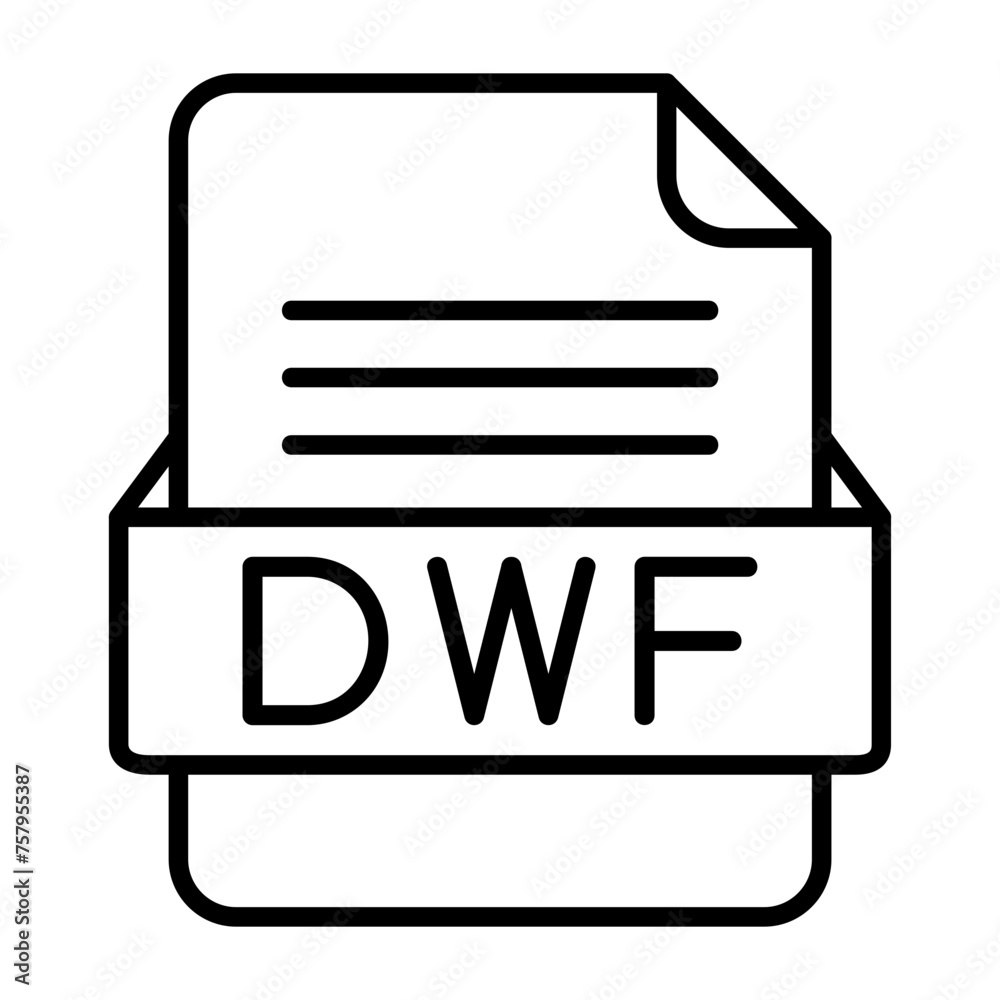 DWF File Format Vector Icon Design DWF File Format Vector Icon Design