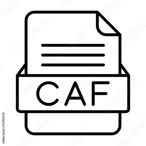 CAF File Format Vector Icon Design