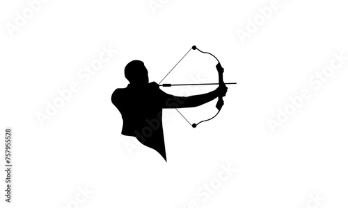 A man with bow silhouette vector template