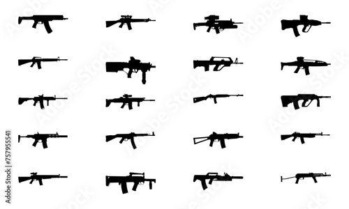 20 Assault rifle icons vector template