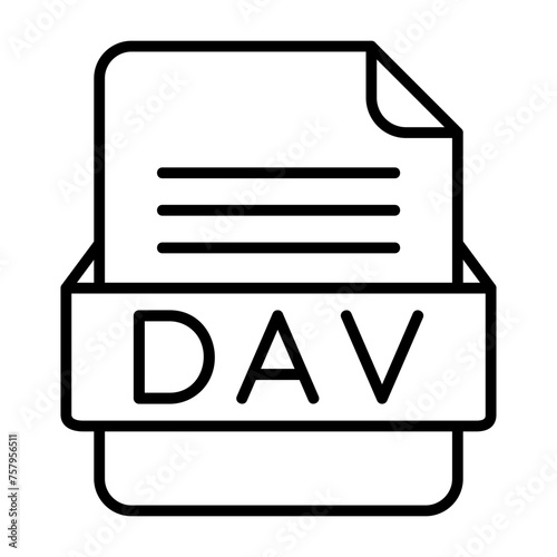 DAV File Format Vector Icon Design