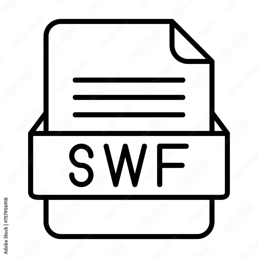 SWF File Format Vector Icon Design SWF File Format Vector Icon Design