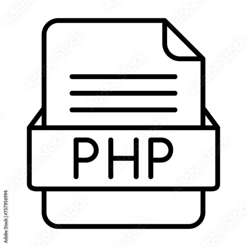 PHP File Format Vector Icon Design