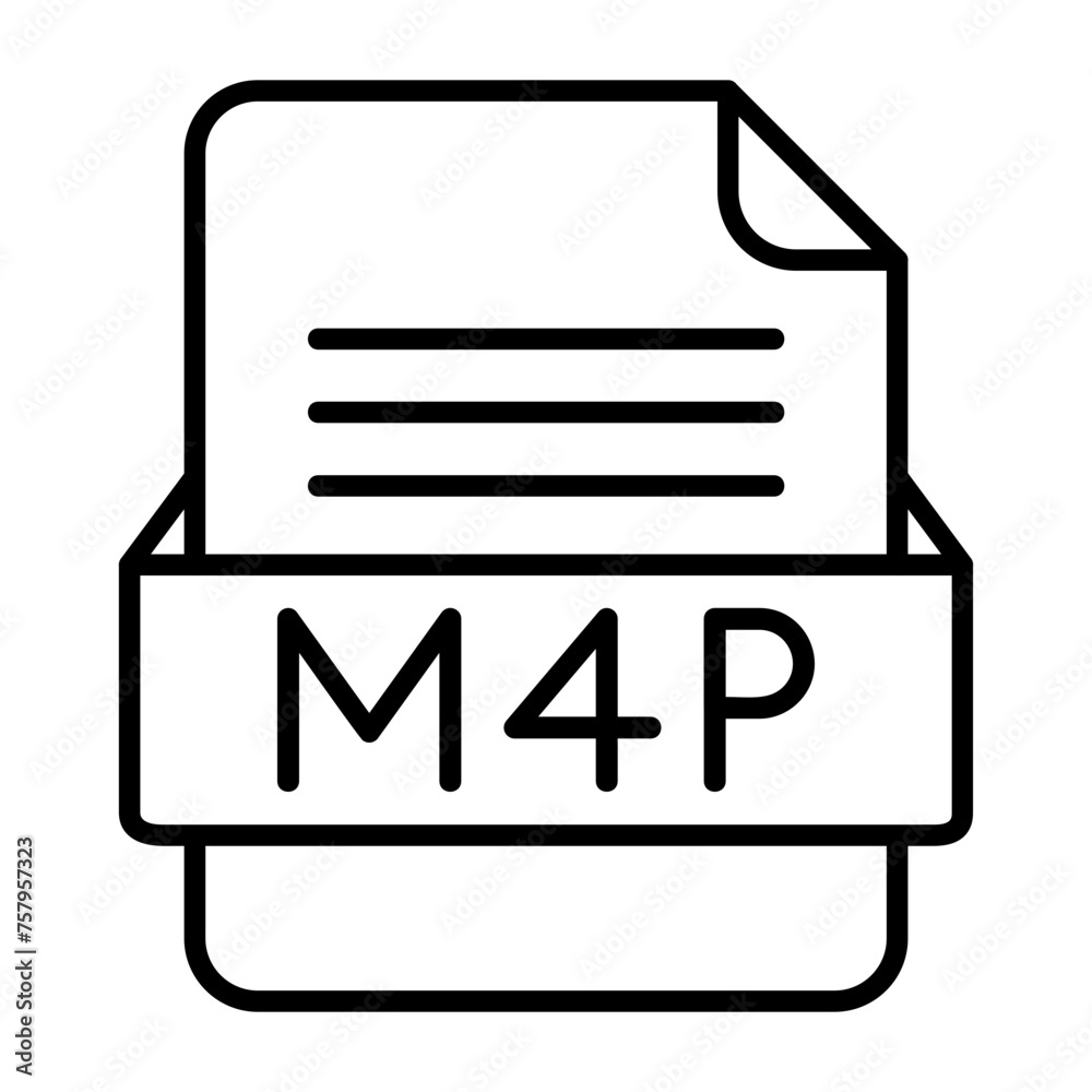 M4P File Format Vector Icon Design M4P File Format Vector Icon Design