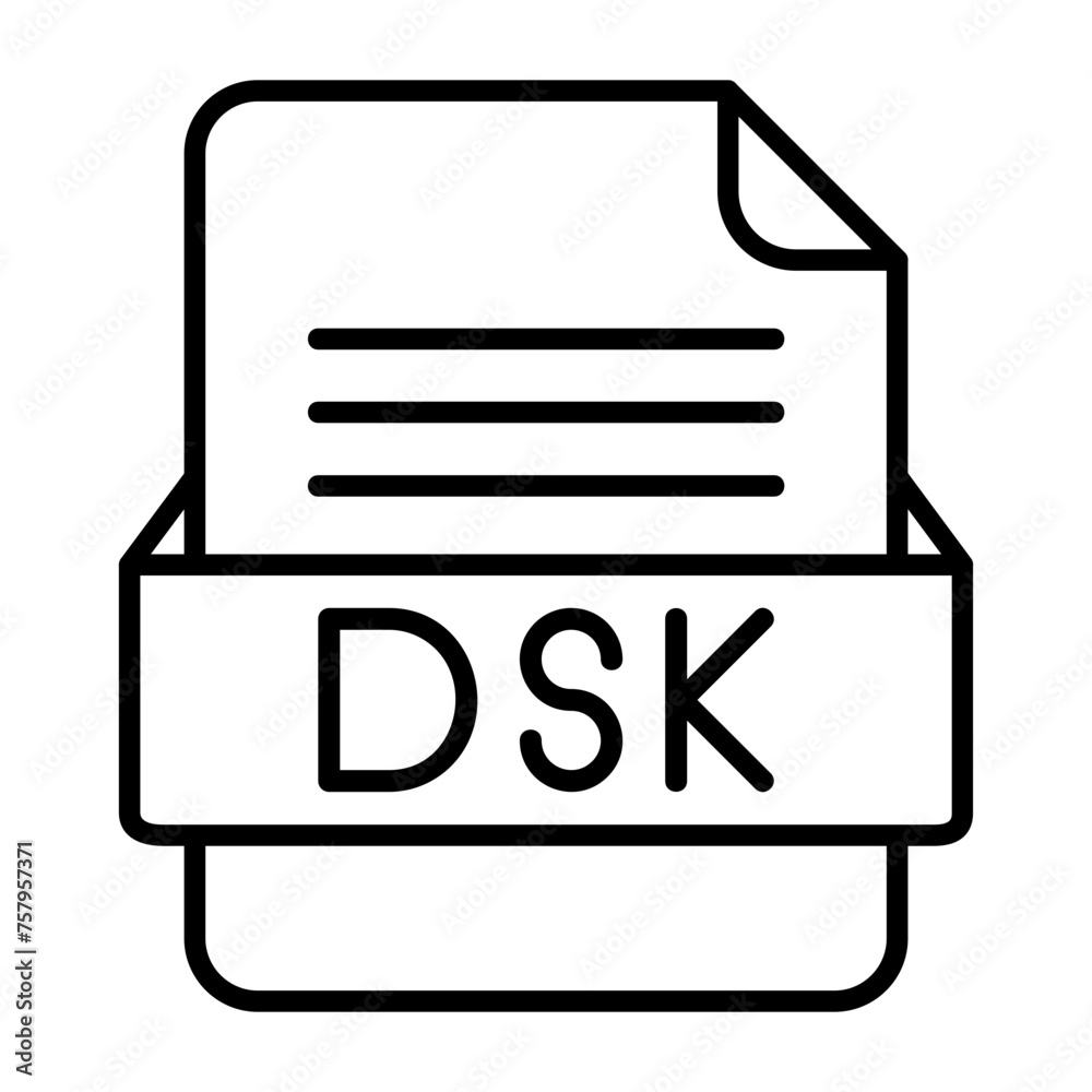 DSK File Format Vector Icon Design DSK File Format Vector Icon Design