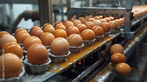 Machine for cracking eggs, manufacture. Generative AI.