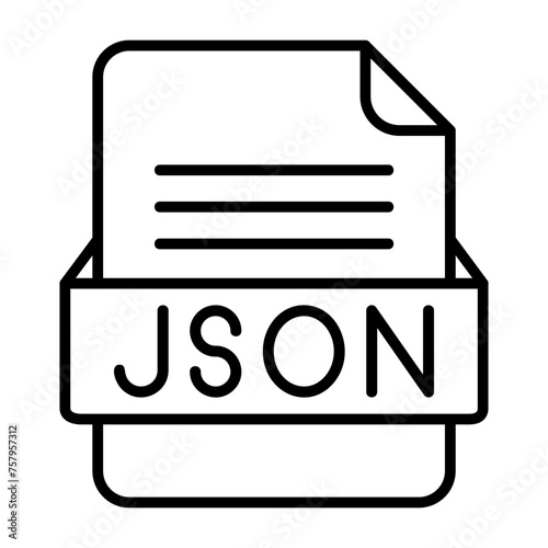 JSON File Format Vector Icon Design