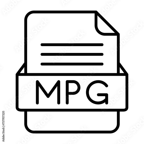 MPG File Format Vector Icon Design