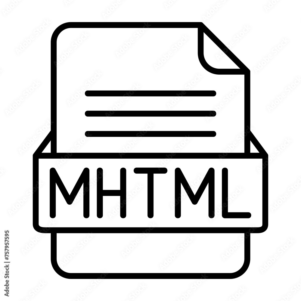 MHTML File Format Vector Icon Design MHTML File Format Vector Icon Design