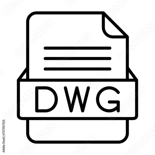 DWG File Format Vector Icon Design