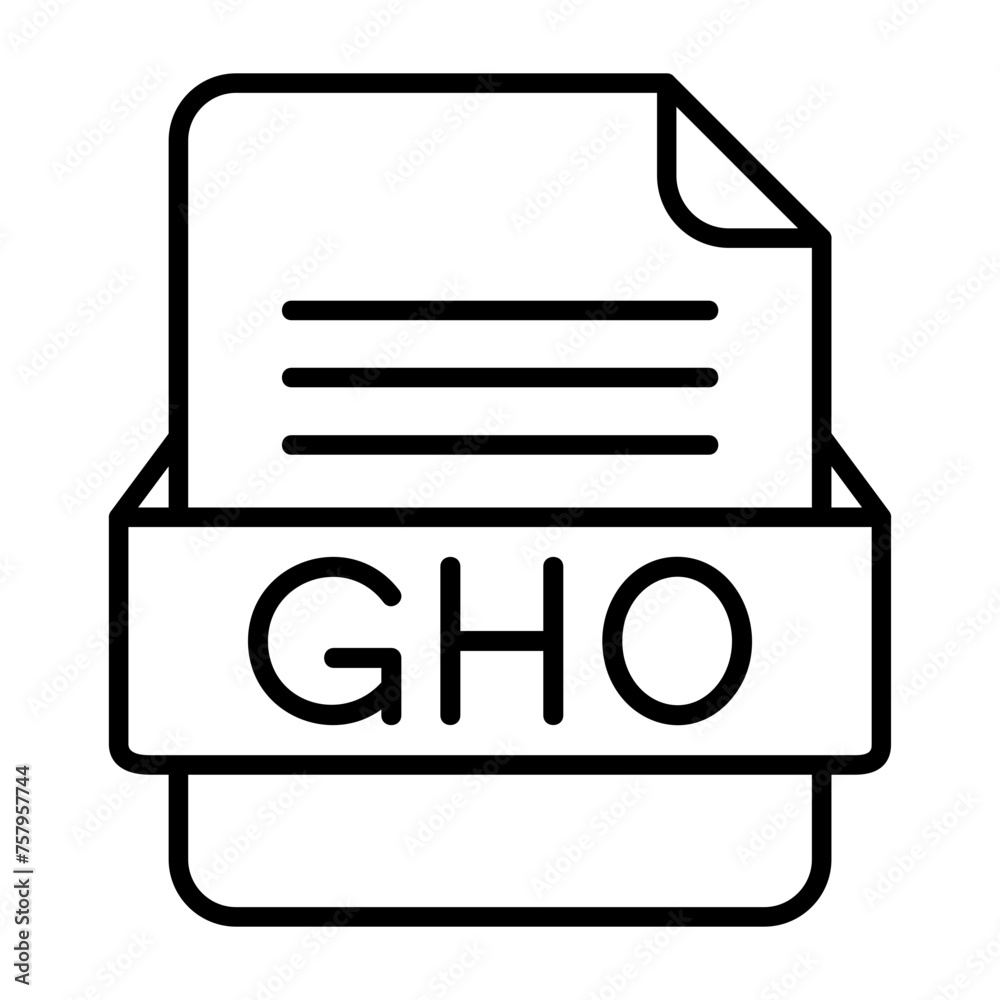 GHO File Format Vector Icon Design GHO File Format Vector Icon Design