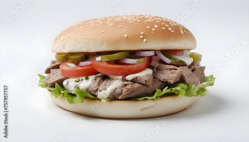  Gyro Food on pure white background