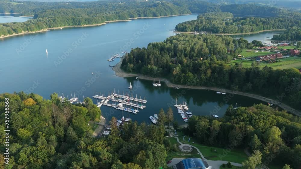 Beautiful Landscape Port Polanczyk Lake Solina Bieszczady Aerial View Poland Beautiful Landscape Port Polanczyk Lake Solina Bieszczady Aerial View Poland