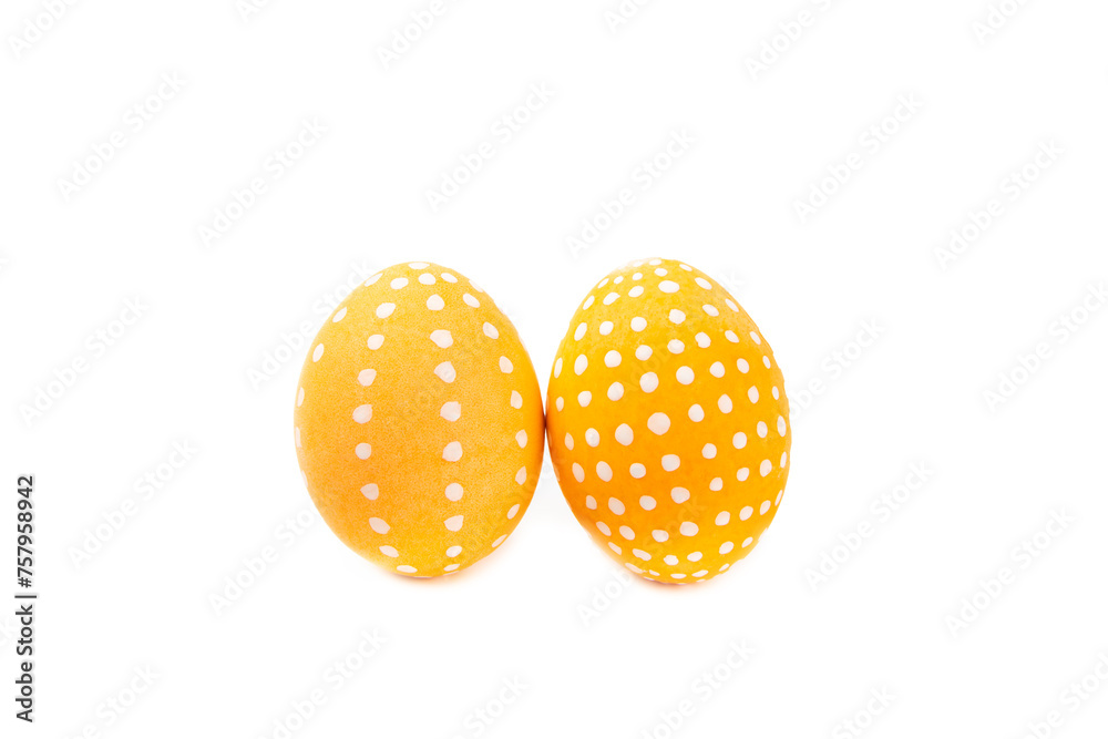 Easter eggs isolated on a white background. Handmade colorful Easter eggs. Easter celebration concept. Easter eggs isolated on a white background. Handmade colorful Easter eggs. Easter celebration concept.