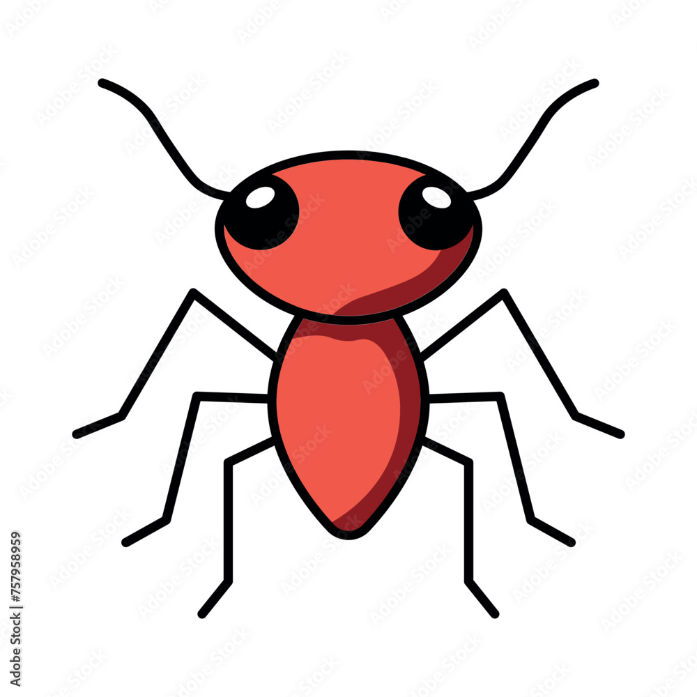 vector ant illustration on white background