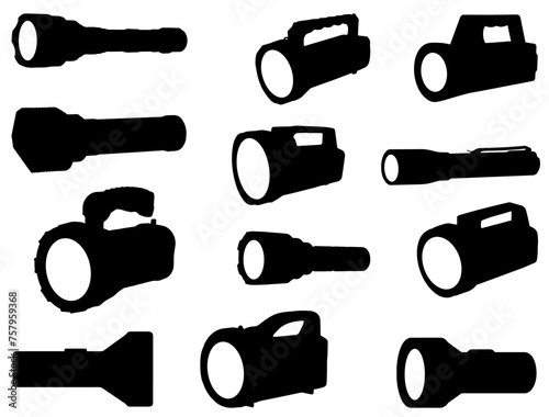 FLASHLIGHT SILHOUETTE VECTOR ART
