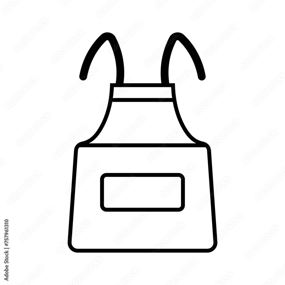 black vector apron icon on white background