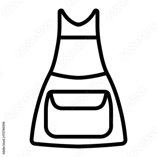 black vector apron icon on white background