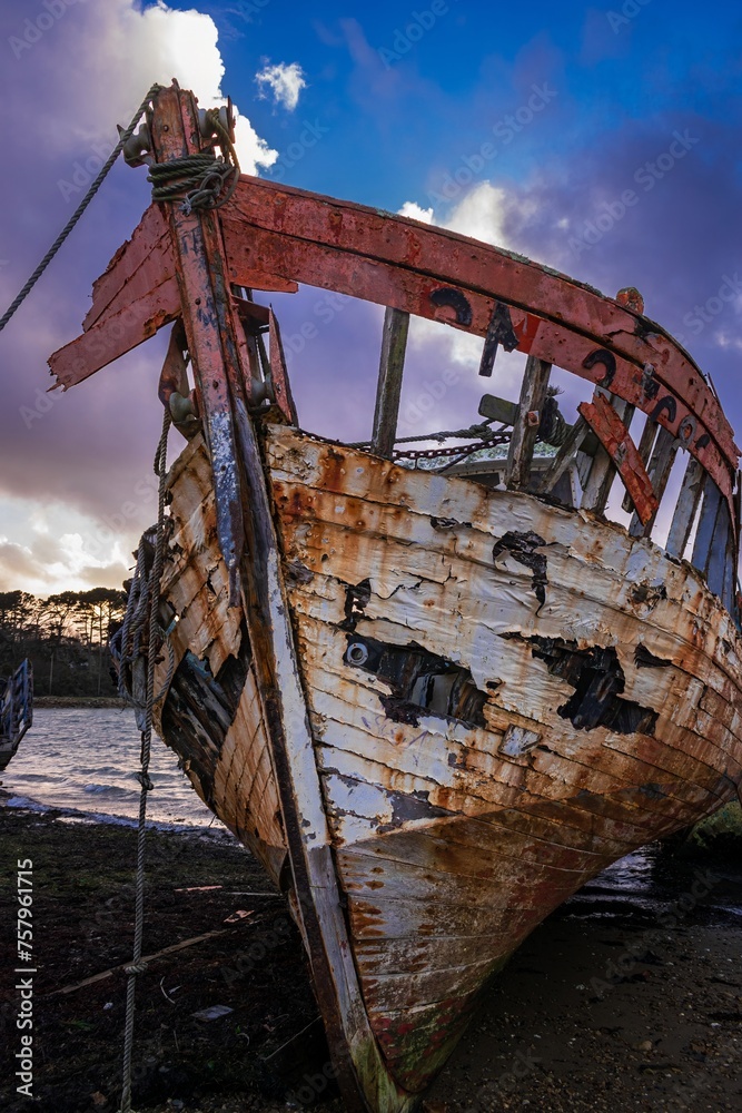 old boat on the shore