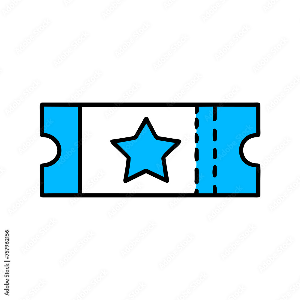 Simple icon illustration of a movie ticket , png with no background Simple icon illustration of a movie ticket , png with no background