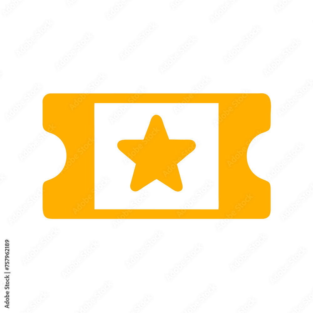 Simple icon illustration of a movie ticket , png with no background Simple icon illustration of a movie ticket , png with no background